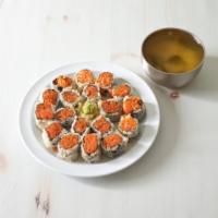 Crunchy Maki · Spicy crunchy tuna, spicy crunch salmon and spicy crunchy crab roll. Served with miso soup o...
