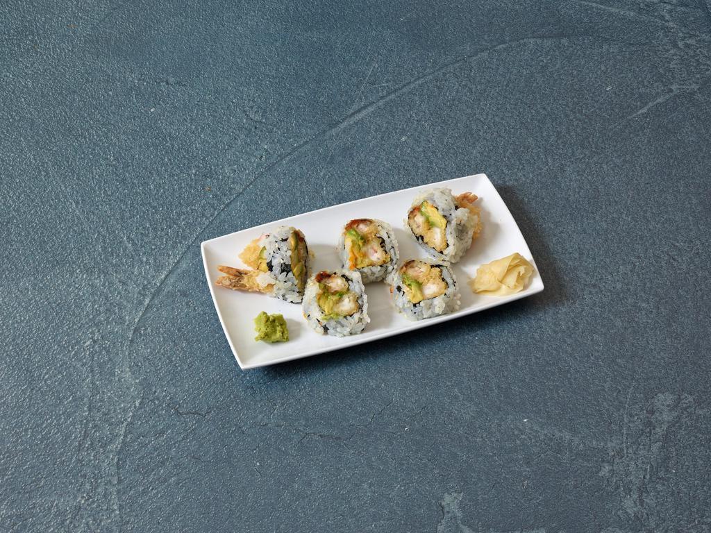 5 Piece Shrimp Tempura Roll · Shrimp tempura, avocado with spicy sauce. 