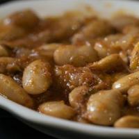 Gigantes · Baked Lima beans in tomato sauce. Vegan and gluten free.