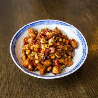 Kung Pao Chicken · Dice chicken stir fried with peanut, dried chili pepper, and garlic. Spicy. Rice not include...