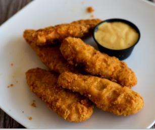 Chicken Fingers · Breaded and fried with your choice of homemade ranch, honey mustard, or Buffalo sauce.