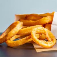 Beer Battered Onion Rings · Choice of ranch, BBQ, or ketchup.