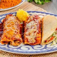 3 Item Combo · Served with Fresh Mex® rice and choice of refried beans made with pork* or vegetarian black ...