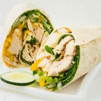 Grilled Chicken Wrap · Lettuce, tomato, Swiss cheese.