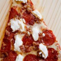 Pepperoni, Bacon and Ricotta Pizza · 