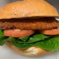 Crispy chicken sandwich  · Lettuce tomato mayo