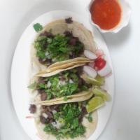 Tacos bistec (steak) (Mexicanos) · Onion Cilantro Lime Radish 


Onion Cilantro Lime Radish 