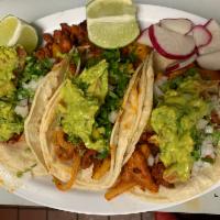 Tacos Al Pastor Marinated Pork (Mexicanos) · Onion Cilantro Lime Radish 
Onion Cilantro Lime Radish 