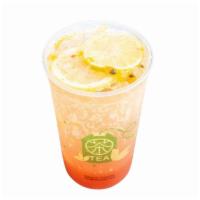 Sparkling Passion Berry Lemonade · Combine fruits with perrier carbonated mineral water and lightly smashed lemons. 