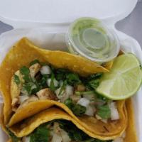 Tacos · Beef fajita, chicken fajita, lengua, or birria.

