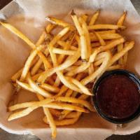 ShoeString Fries · Hand cut French Fries that will rock your core. Served with bbq sauce.
