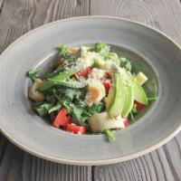 Arugula Salad · Arugula salad with heart of palm, avocado, tomatoes and shaved Parmesan with lemon dressing ...
