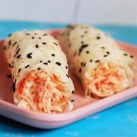 Baked Crab Handroll · Baked Crab Mix, Sushi Rice, Soy Paper. 2pc.