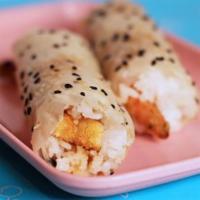 Shrimp Temura Handroll · Shrimp Tempura, Spicy Mayo, Sushi Rice, Soy Paper. 2pc.