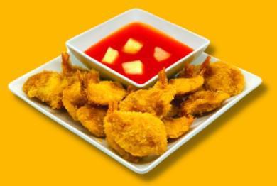 Fried Shrimp  · 15 pieces of breaded fried shrimp with a side container of sweet and sour sauce infused with pineapples.