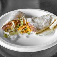 Chicken Fajitas Burrito · Grilled chicken, bell pepper, onion, tomatoes and rice or beans.