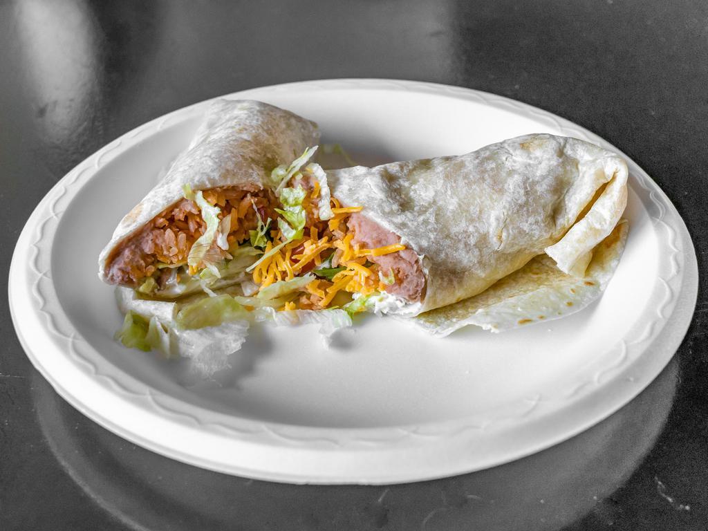 California Burrito · Carne asada, potato, cheese and pico de gallo.