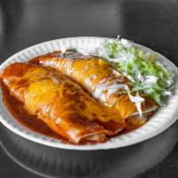Cheese Enchilada · Plenty of cheese wrapped with 2 corn tortillas, topped with enchilada sauce, cheddar, Jack c...