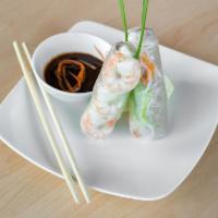 1. Goi Cuon · Fresh garden spring rolls. Shrimp, pork, lettuce, vermicelli noodles, and mint wrap in rice ...
