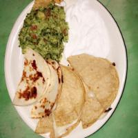 Quesadilla Platter · Plato de quesadillas.  pick ( cheese,Cactus, Green peppers, steak, marinated pork, ground be...