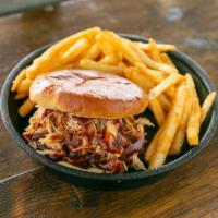BBQ Chicken Sandwich and Fries · Broiled, roasted, or grilled.