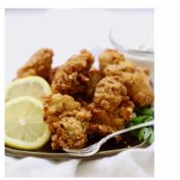 F4. Fried Oysters Basket · 10 pieces.