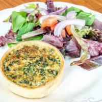 Spinach Quiche w/ salad · Spinach Quiche w/ salad