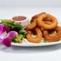 Crispy Calamari · Deep fried calamari. Served with sweet and sour sauce.