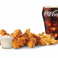 5 Hand-Breaded Chicken Tenders Combo · Premium, all-white meat chicken, hand dipped in buttermilk, lightly breaded and fried to a g...