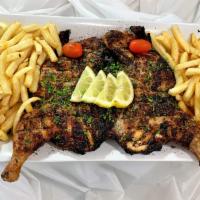Whole Chicken Combo · A delicious  3.5 lb Up / Young organic whole chicken grilled to perfection with a side of ga...
