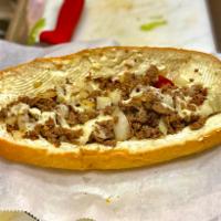 Philly Cheesesteak · Peppers, grilled onions, and mushrooms. 
