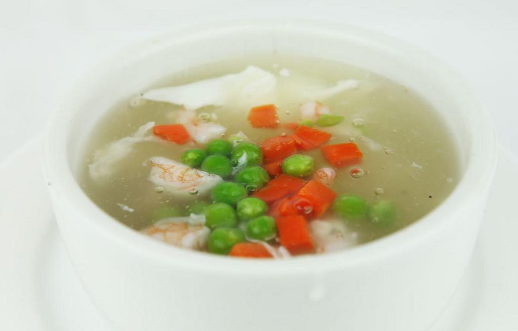 23.Seafood soup · A delicious soup made with lobster tail, scallops, shrimp, crab sticks and egg whites