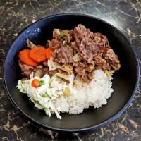 Bulgogi Bowl · Bulgogi (Beef) with white rice and salad 