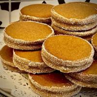 Ginger and Dulce de Leche Alfajor · Home-made cookie sandwich crafted of 2 Ginger/Molasses cookies with a generous filling of Du...
