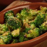 Oven-Roasted Broccoli · Garlic focaccia bread crumb topping
