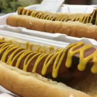The Big Frank  · A juicy, 1/2 lb. black angus all beef foot long hot dog on a buttery toasted bun. Add a scoo...