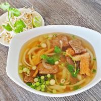 Fabulous Pho · Famous au lac vietnamese traditional soup fresh rice noodles, vegan ham, beefless proteins, ...