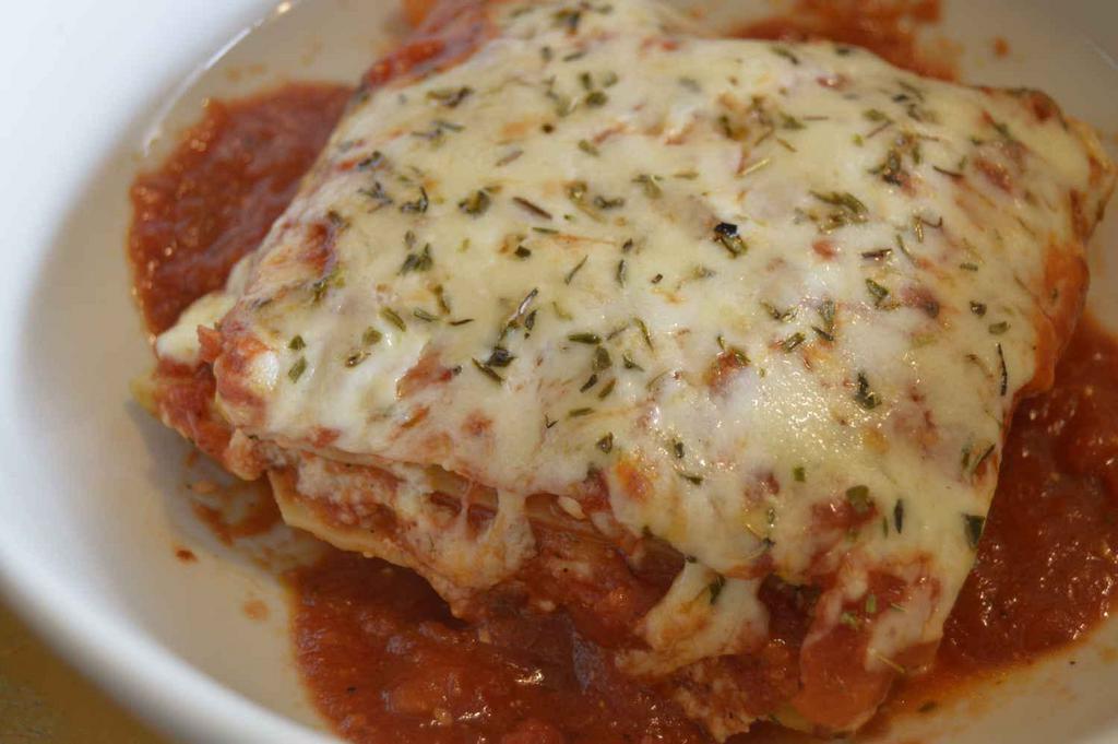 Cheese Lasagna · Authentic Italian dishes served with our own made from scratch marinara sauce.
