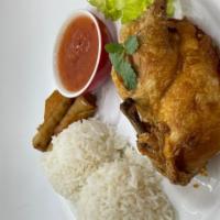 1/2 Fried Chicken Combo · Maynila’s house fried Chicken with 3 piece eggroll (shangai) and rice