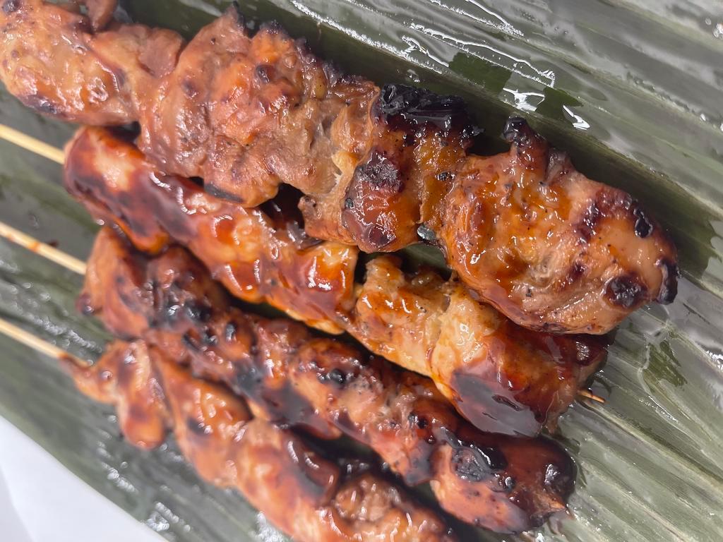 BBQ Chicken Skewers · Grilled marinated Asian style BBQ Chicken 4Pcs