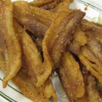 Fried Pork Belly Strip (Liempo chips)  · Crispy thinly sliced pork belly served our house special dipping sauce 