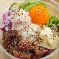 Extra Large Poke Bowl (5 Scoop) · Your choice of 5 Proteins, Base, Sauce, Toppings, & Garnish.