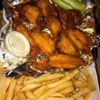 8 Pieces Buffalo Wings · Served with celery and blue cheese.