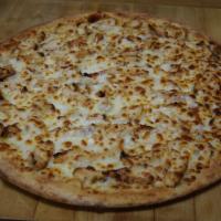 Chicken Alfredo Pizza · A blend of butter, Parmesan, cream and tender chicken covered with mozzarella.
