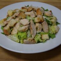 Chicken Caesar Salad · Grilled chicken, romaine lettuce, croutons, imported Parmesan cheese and Caesar dressing. Se...