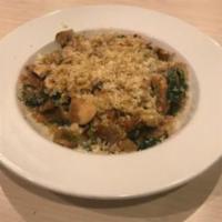 S&Q Chicken Bowl · Spinach, quinoa, grilled chicken strips, mushrooms, onions & tomatoes sautéed with garlic & ...