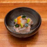 Shiromi Ponzu Salad · Mixed white fish with scallions, signature  ponzu sauce.