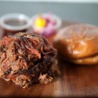 Pulled Pork Meat · 10 hours slow cooked hand-pulled pork shoulder. Glazed with our house-made two BBQ sauce and...