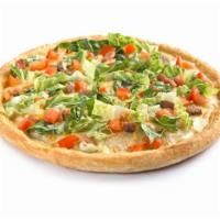 BLT Pizza · Mayonnaise base and loaded with crispy smoked bacon, our signature gourmet cheese blend, cri...