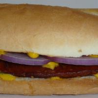 Hot Link Sandwich · Hot link, mustard, onion, on French bread. 